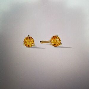 Mejuri Citrine Gemstone Mini Studs (November Birthstone)